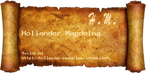Hollender Magdolna névjegykártya